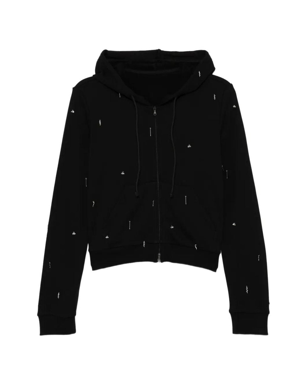 JNBY Black Pin-Embroidered Hoodie