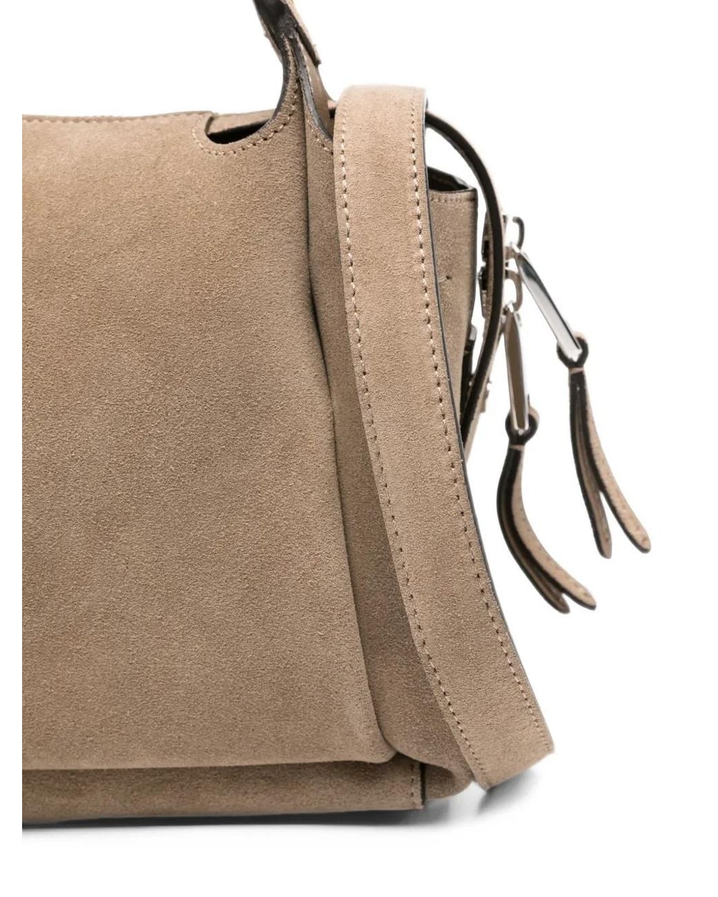 Tod's Metallic T Timeless Suede Tote Bag