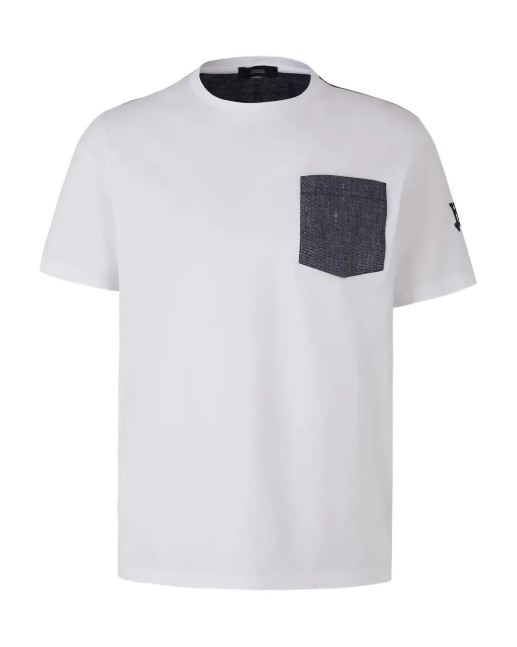 Herno White Patch-Pocket T-Shirt for men