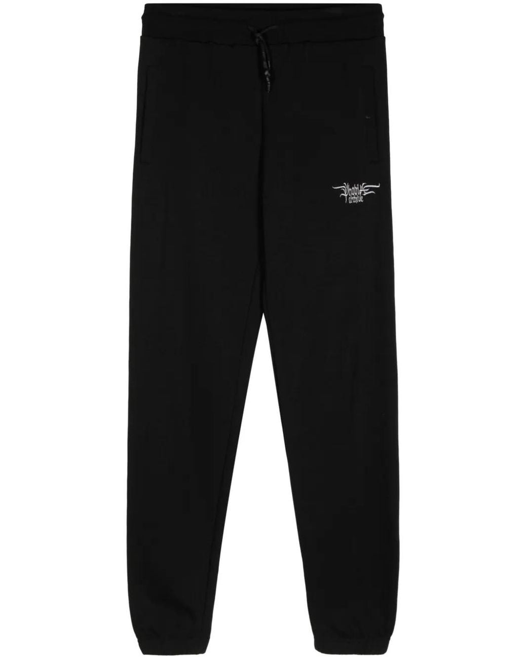 Phobia Black Tapered-Leg Cotton Track Pants for men