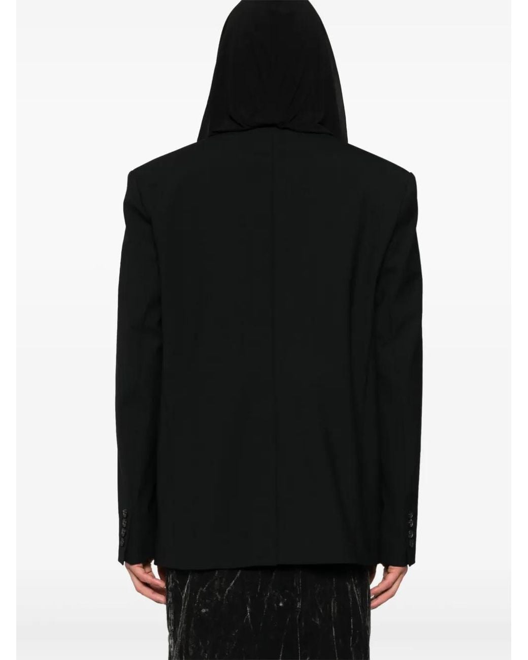 Y. Project Black Draped Hooded Viscose-Blend Blazer