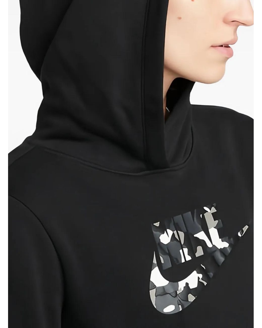 Nike Black Camouflage-Logo Hoodie