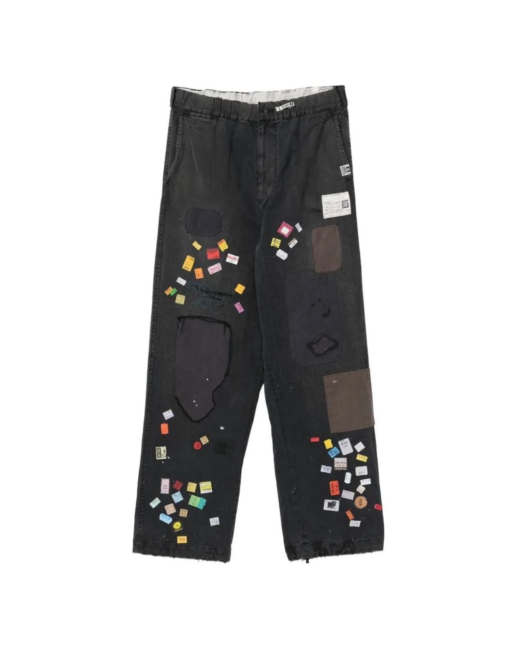 Maison Mihara Yasuhiro Gray Price-Sticker Repaired Jeans for men
