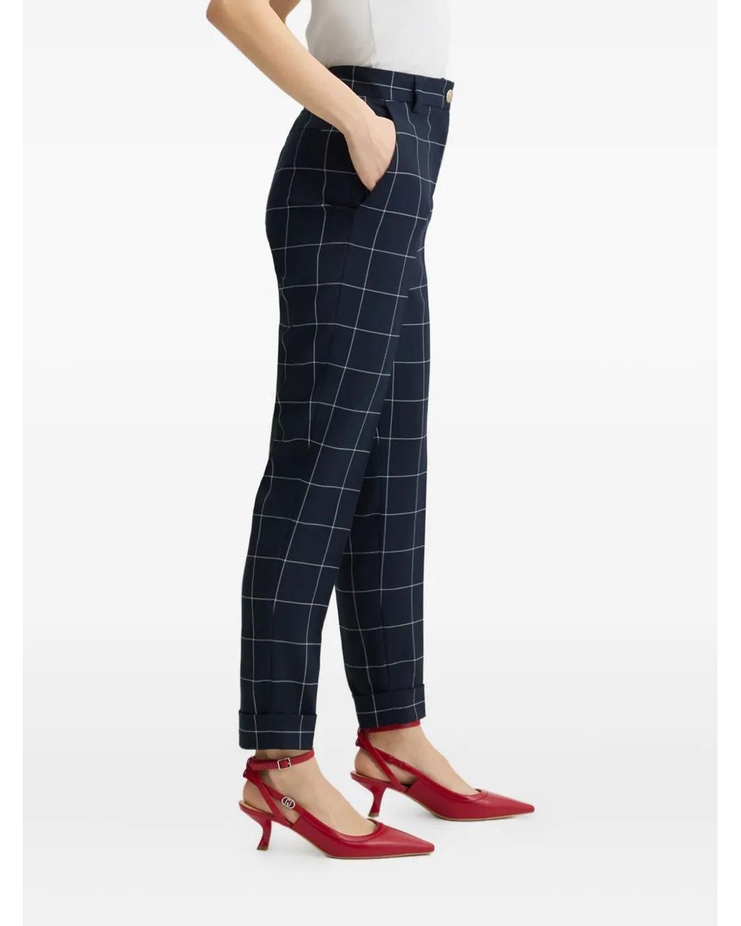 Liu Jo Blue Check Trousers