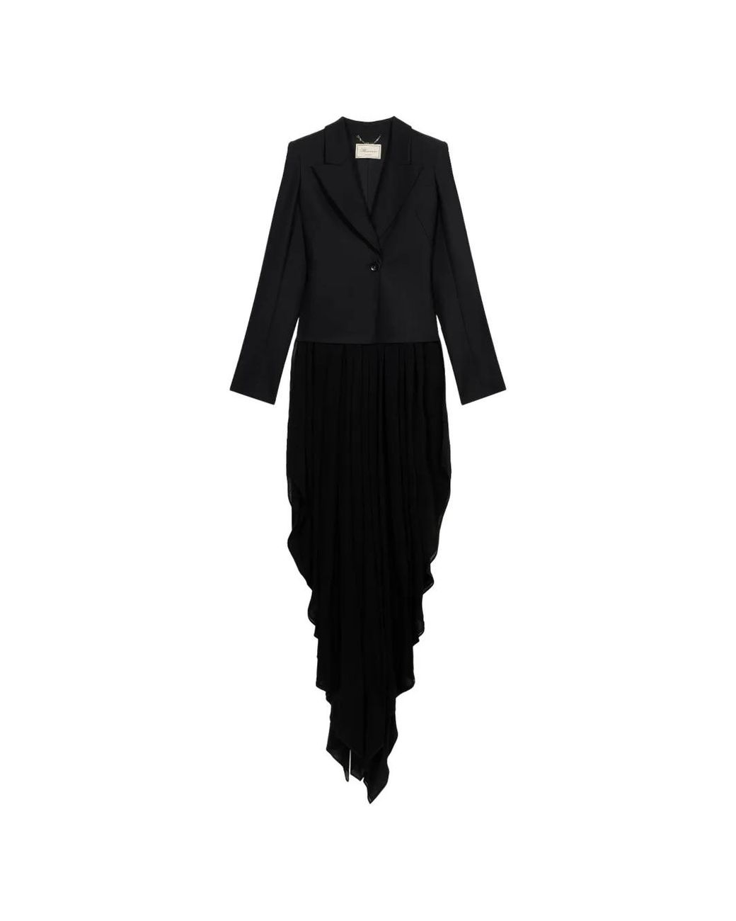 Blumarine Black Single-Breasted Asymmetric-Hem Blazer