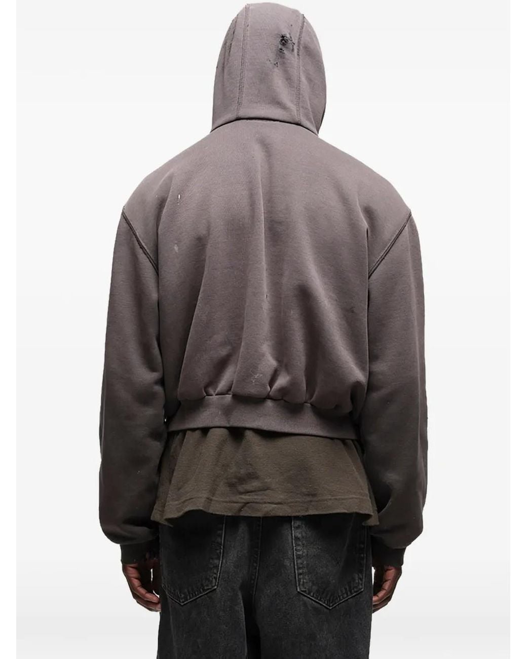 Waldi Gray Reworked Work Zip-Up Hoodie for men