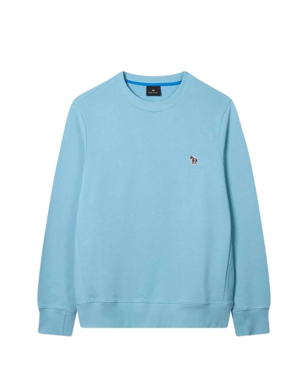 Paul Smith Blue Organic Cotton Zebra Logo Sweatshirt for men