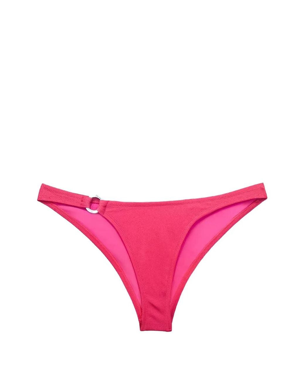 Fleur du Mal Pink Seduce Ring-Detail Bikini Bottoms