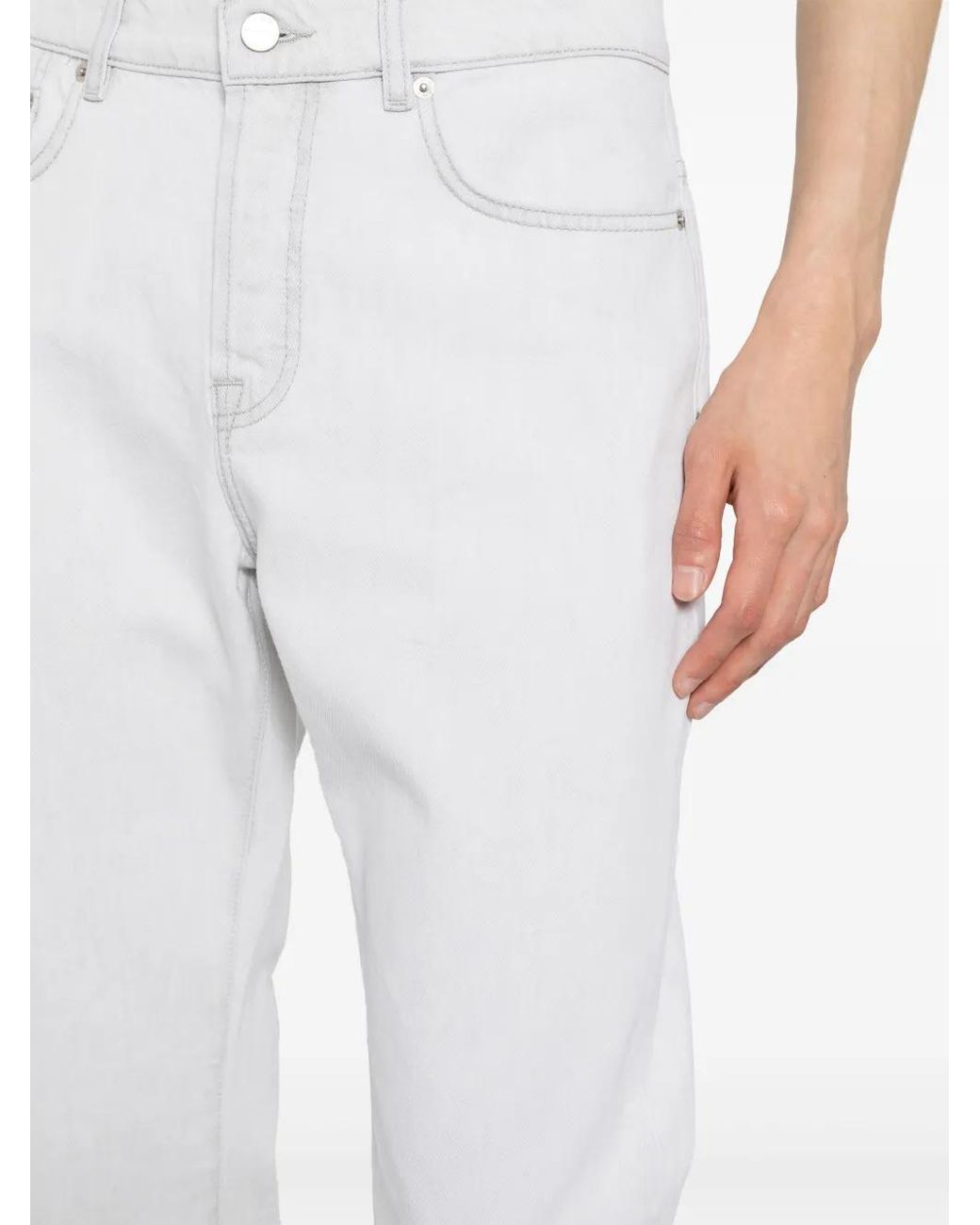 IRO White Light-Wash Straight-Leg Jeans for men