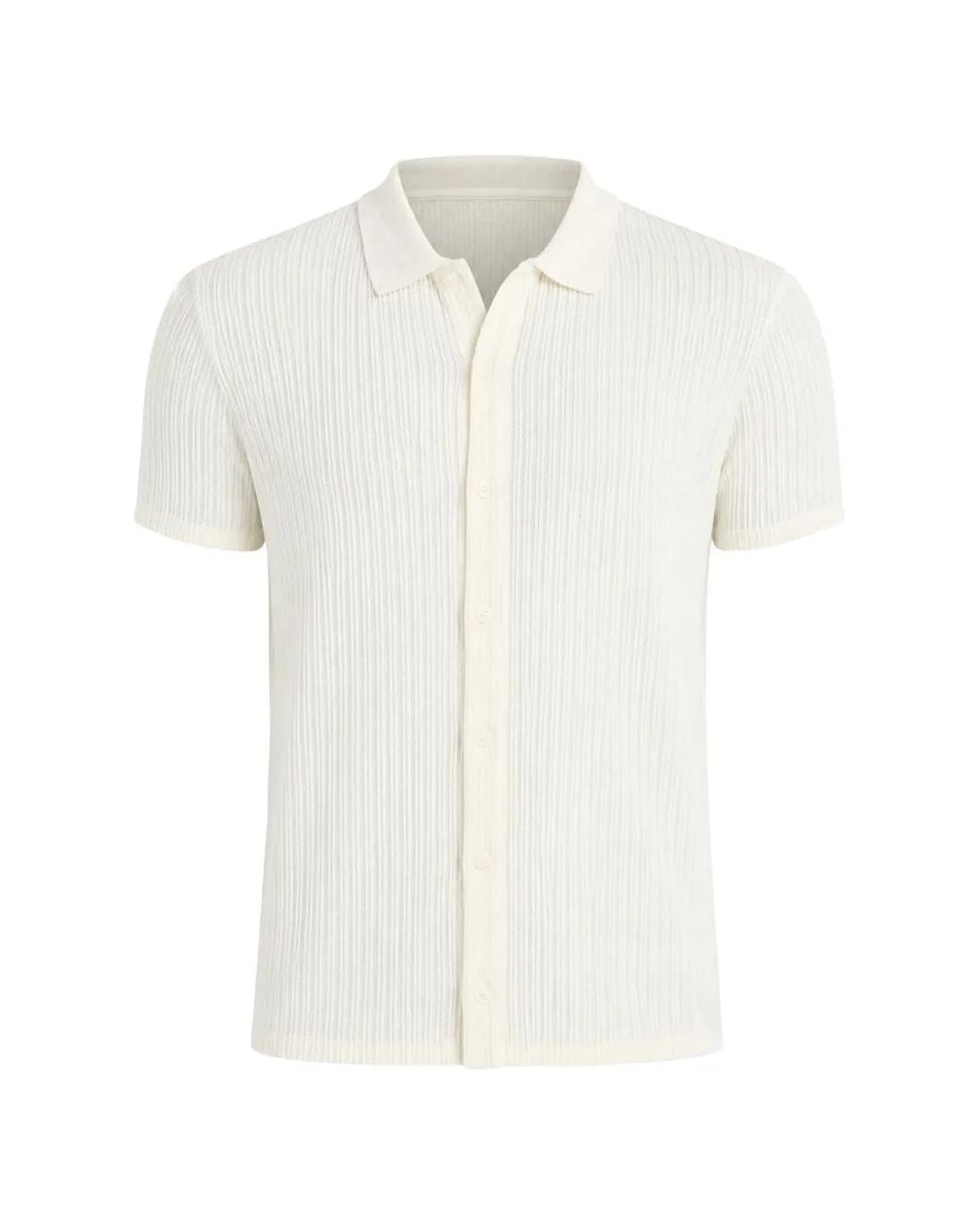 Guess White Olsen Textured Short-Sleeve Shirt for men