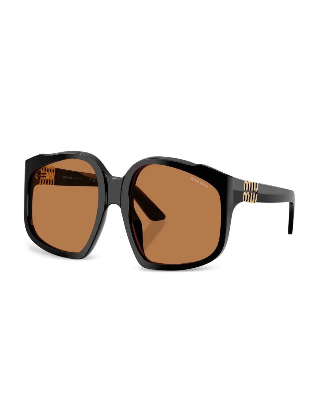 Miu Miu Brown Oversize-Frame Sunglasses