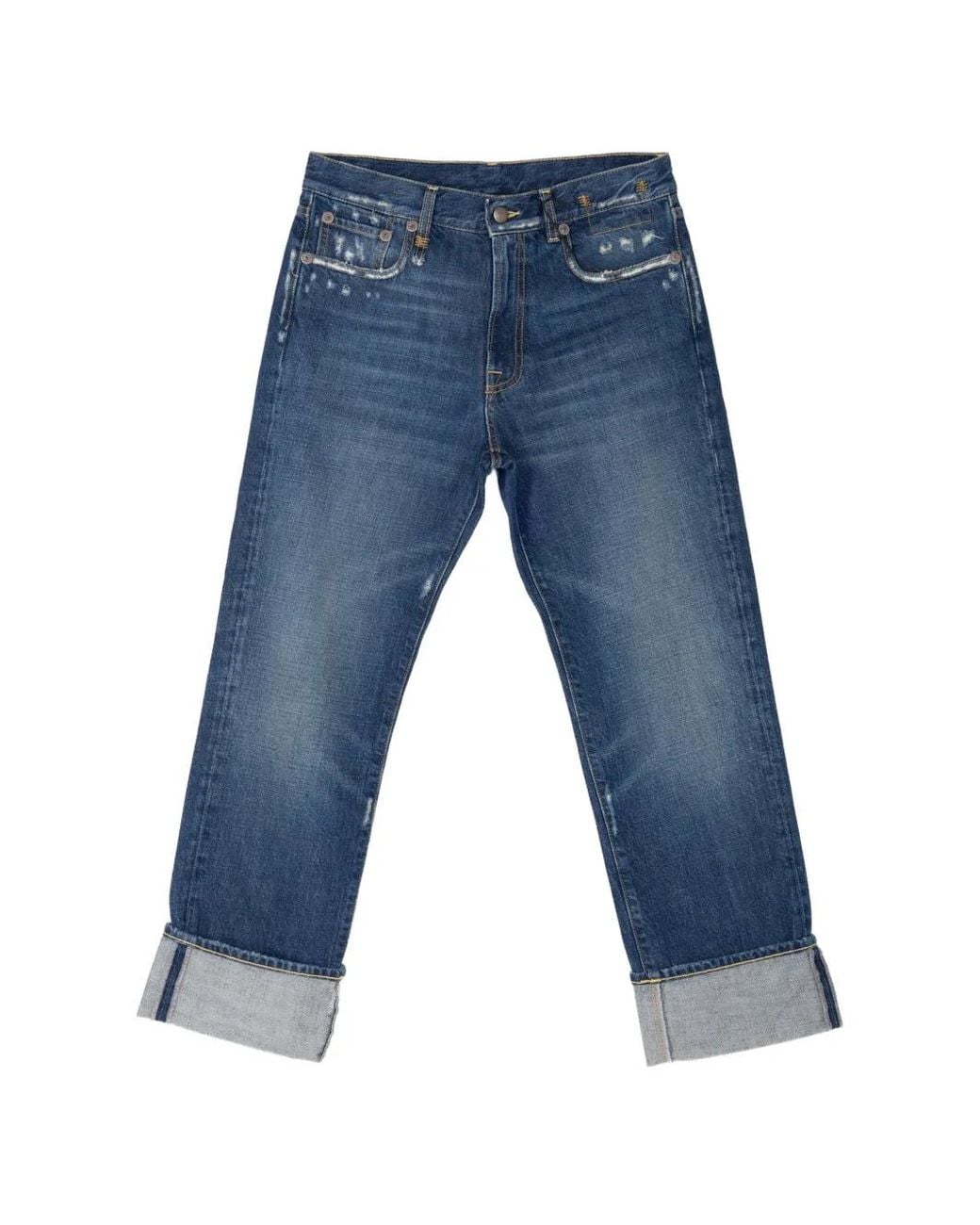 R13 Blue Romeo Cuffed Jeans