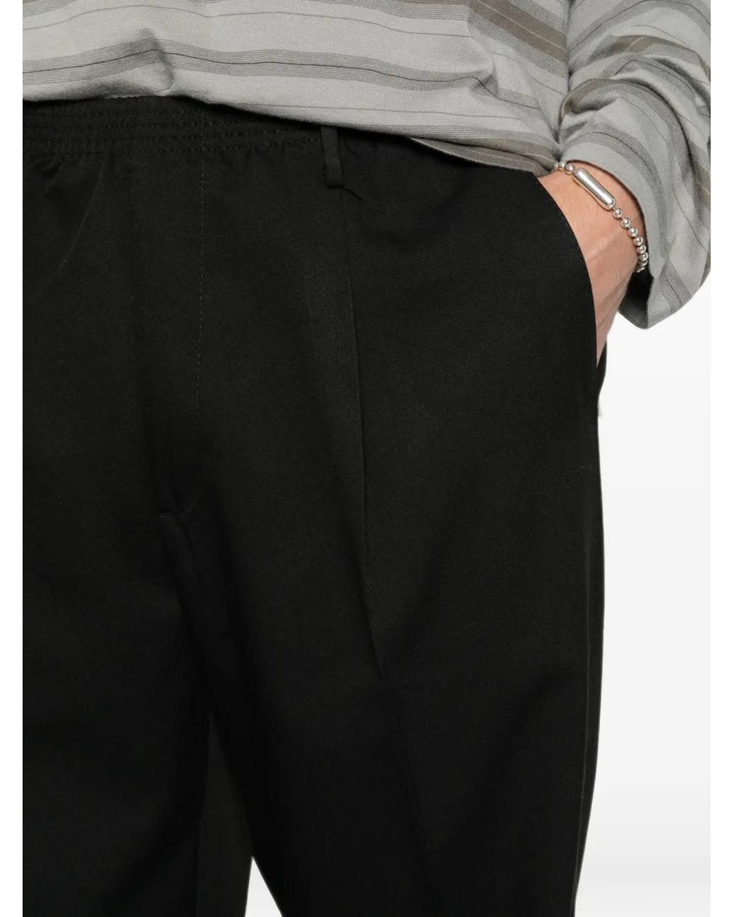 Cellar Door Black Ezio Tapered Trousers for men