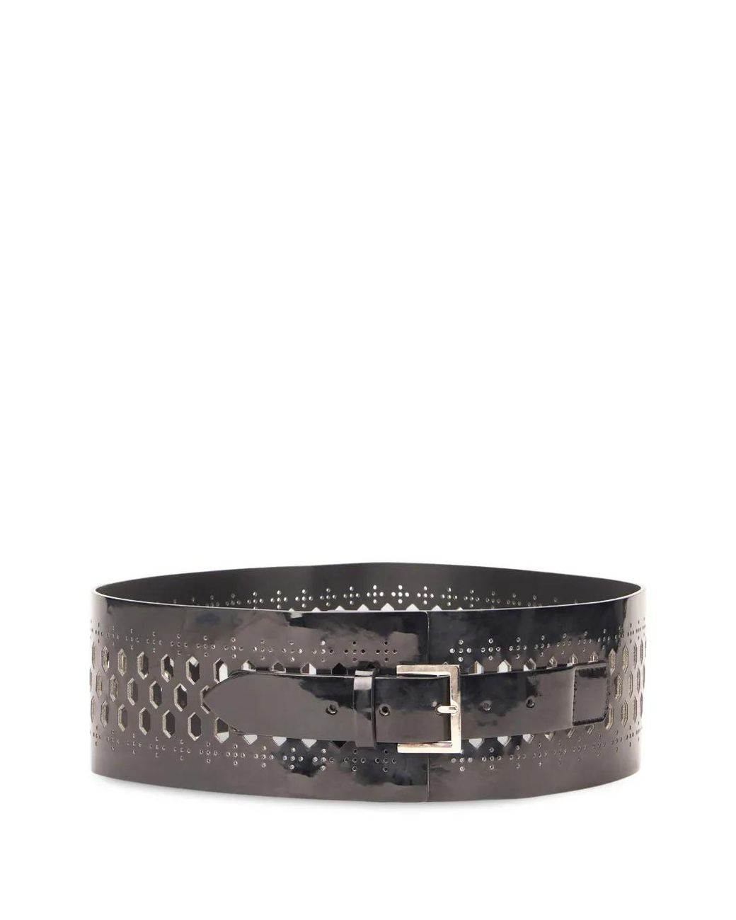 Alberta Ferretti Gray Perforated Belt