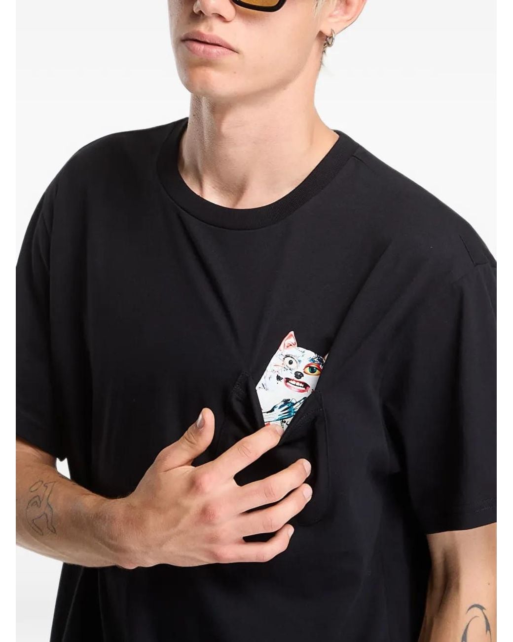 RIPNDIP Black Lord Nermal Pocket T-Shirt for men