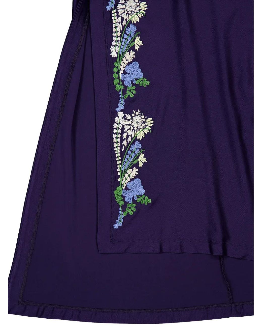 Rabanne Blue Floral-Embroidered Sleeveless Maxi Dress