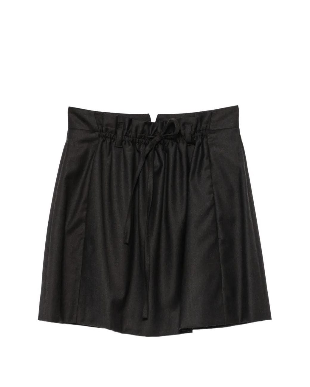 Tela Black Paperbag-Waist Drawstring Skirt