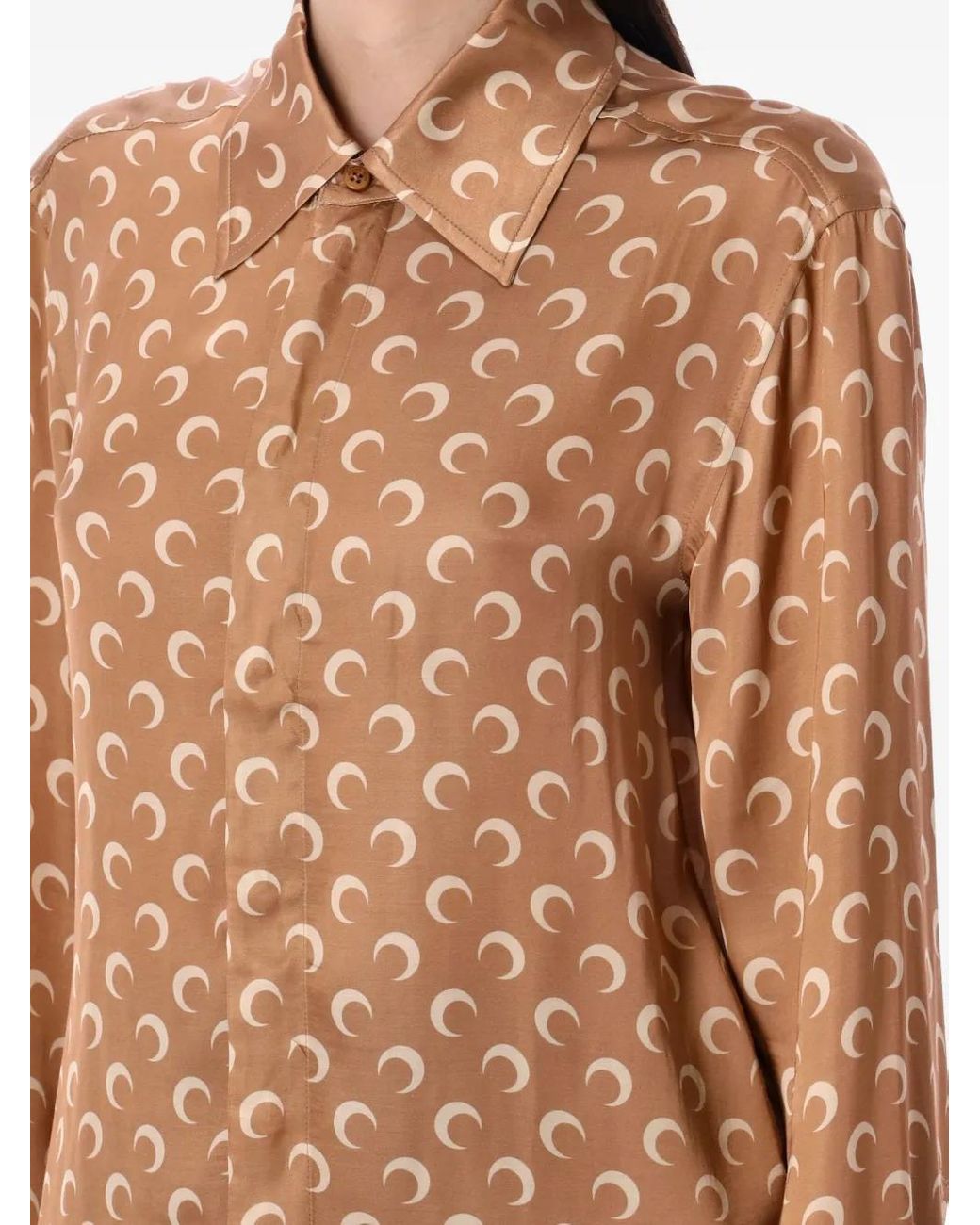 MARINE SERRE Natural Crescent Moon-Print Shirt