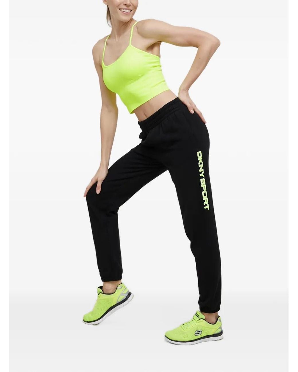 DKNY Green Ribbed-Knit Cross-Back Crop Top
