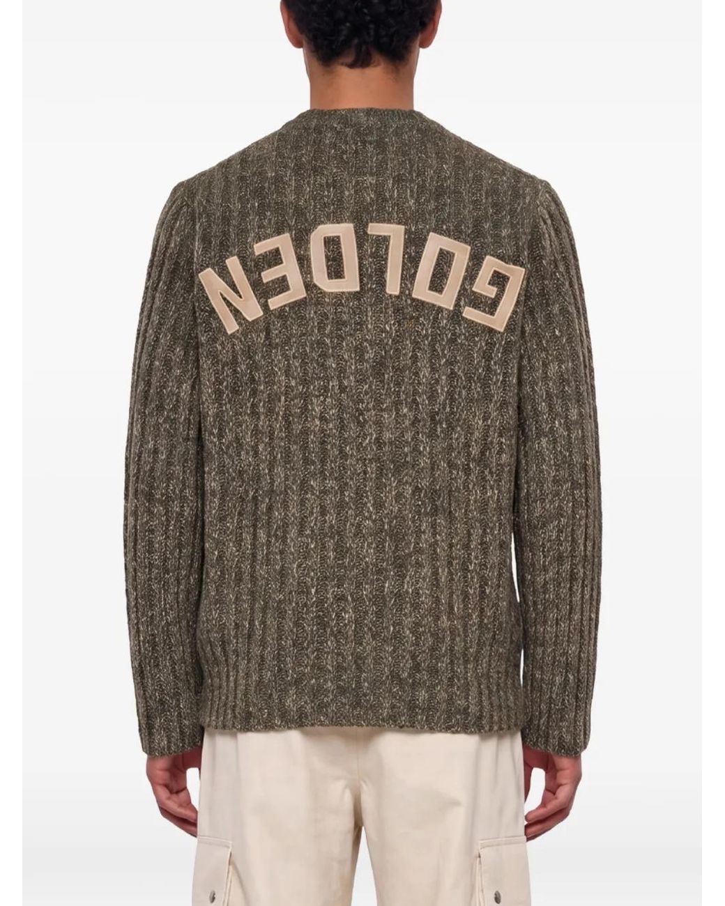 Golden Goose Deluxe Brand Green Ribbed-Knit Sweater for men
