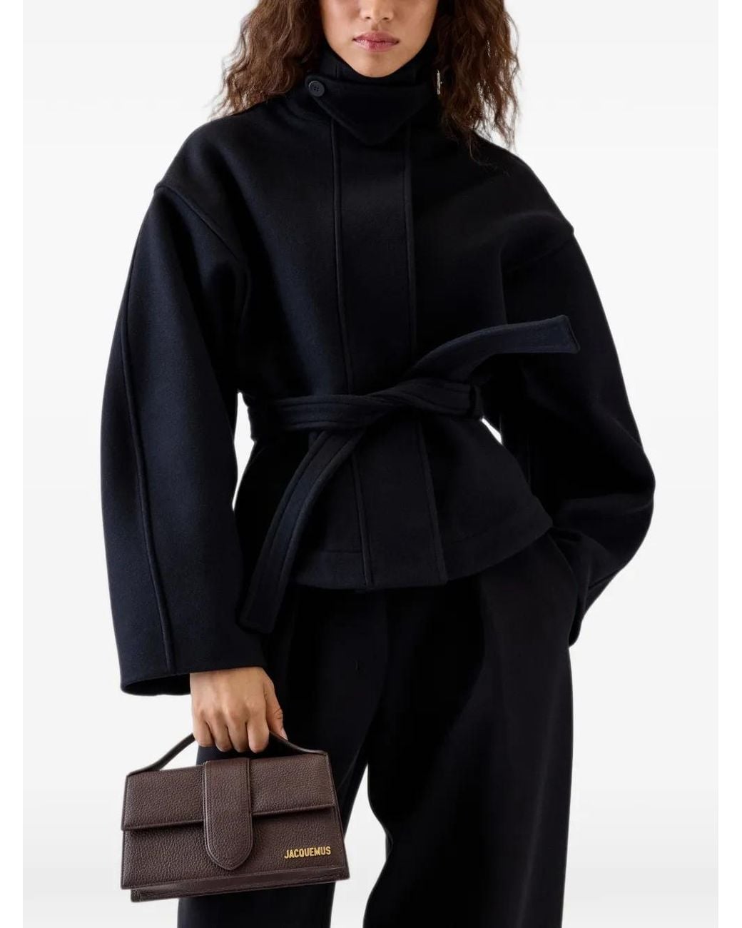 Jacquemus Black The Large Bambino Grained Crossbody Flap Bag