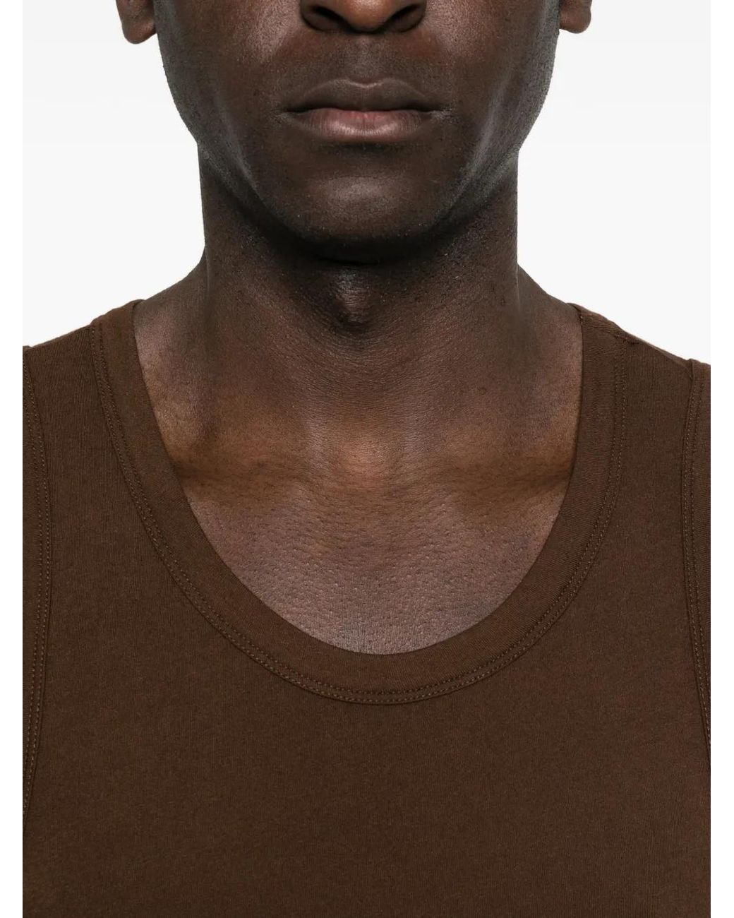 Entire studios Brown Crew Neck Sleeveless Tank Top