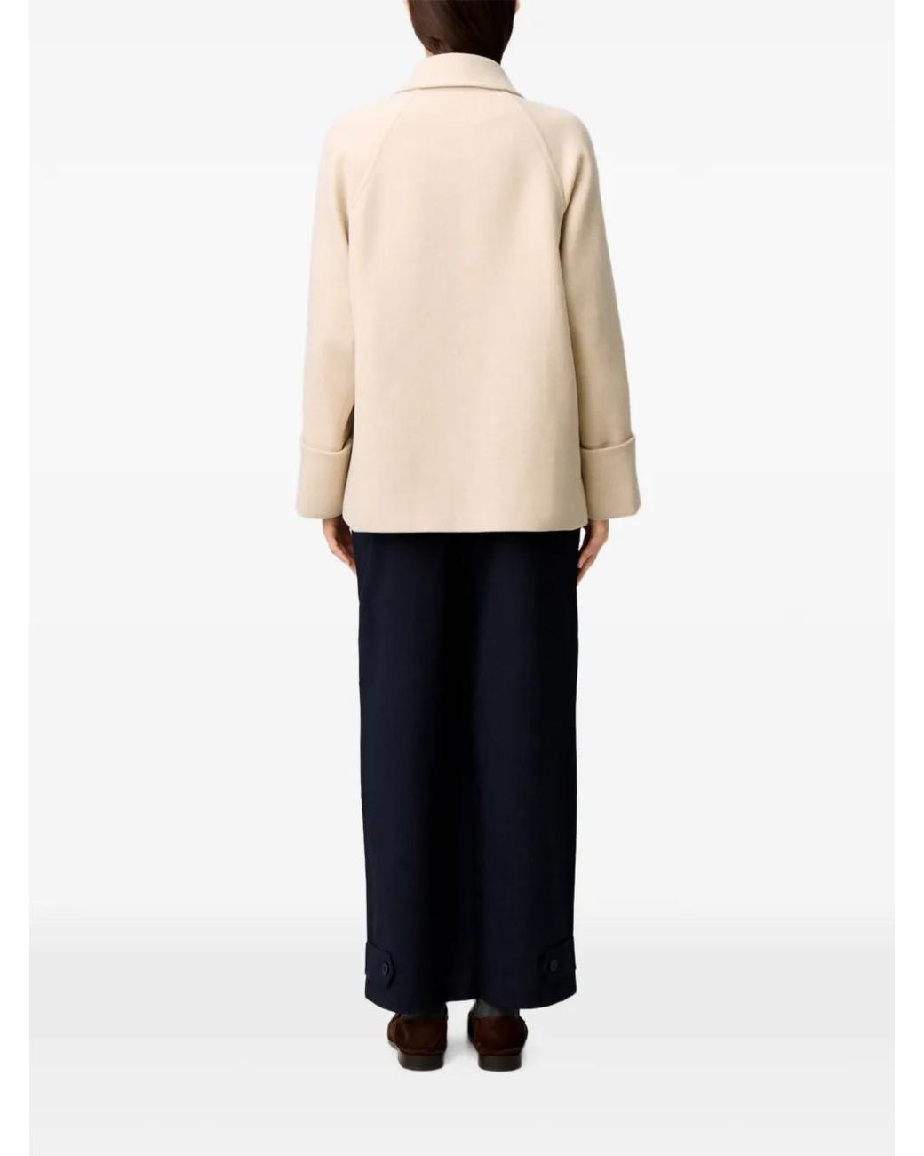 Claudie Pierlot Natural Short Peacoat With Shirt Collar