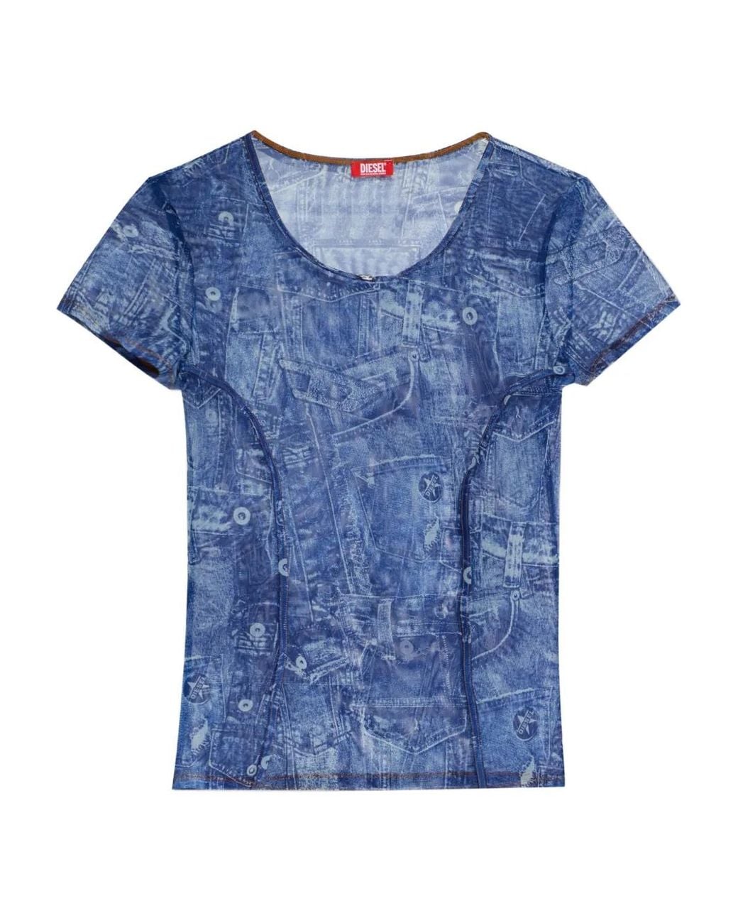 DIESEL Blue Printed T-Shirt