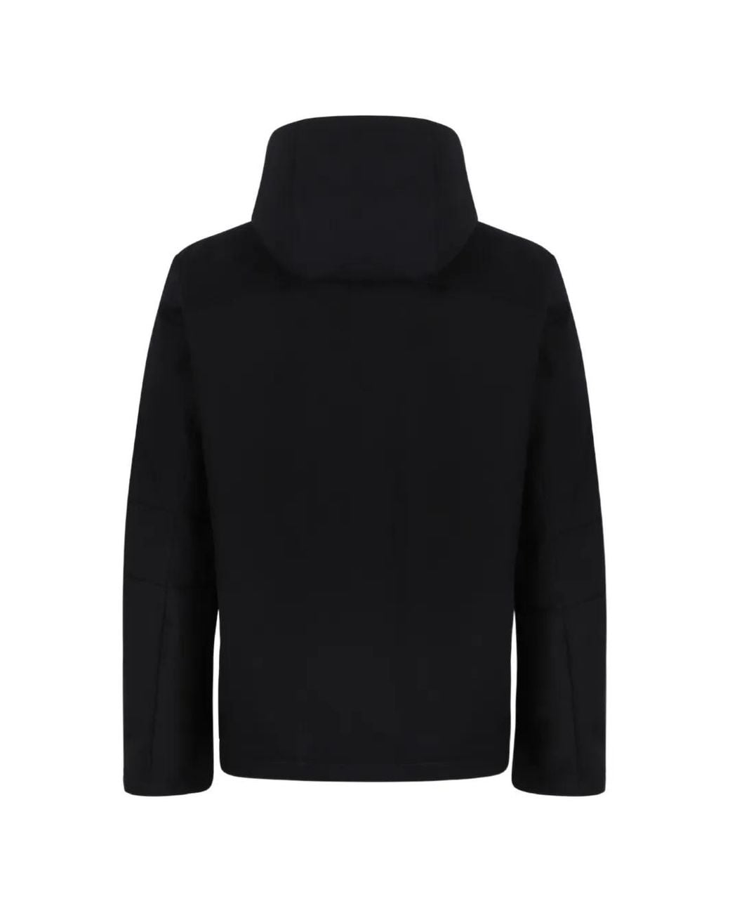 Add Black Hooded Concealed-Fastening Jacket for men