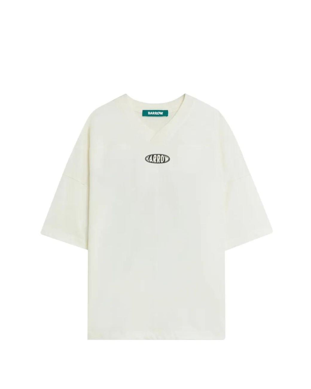 Barrow White V-Neck Graphic T-Shirt for men