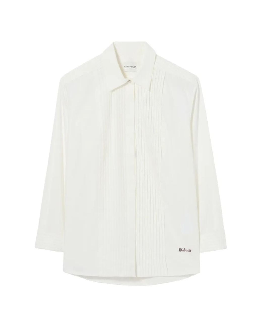 Claudie Pierlot White Claudie Embroidered Poplin Shirt