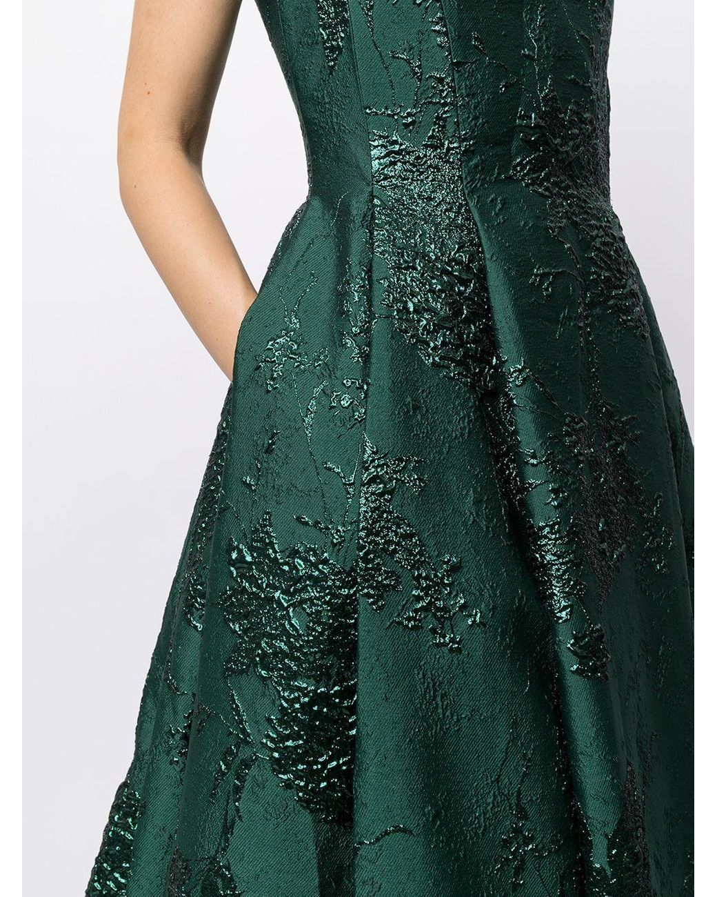 Rasario Full-jacquard A-line Dress in Green | Lyst
