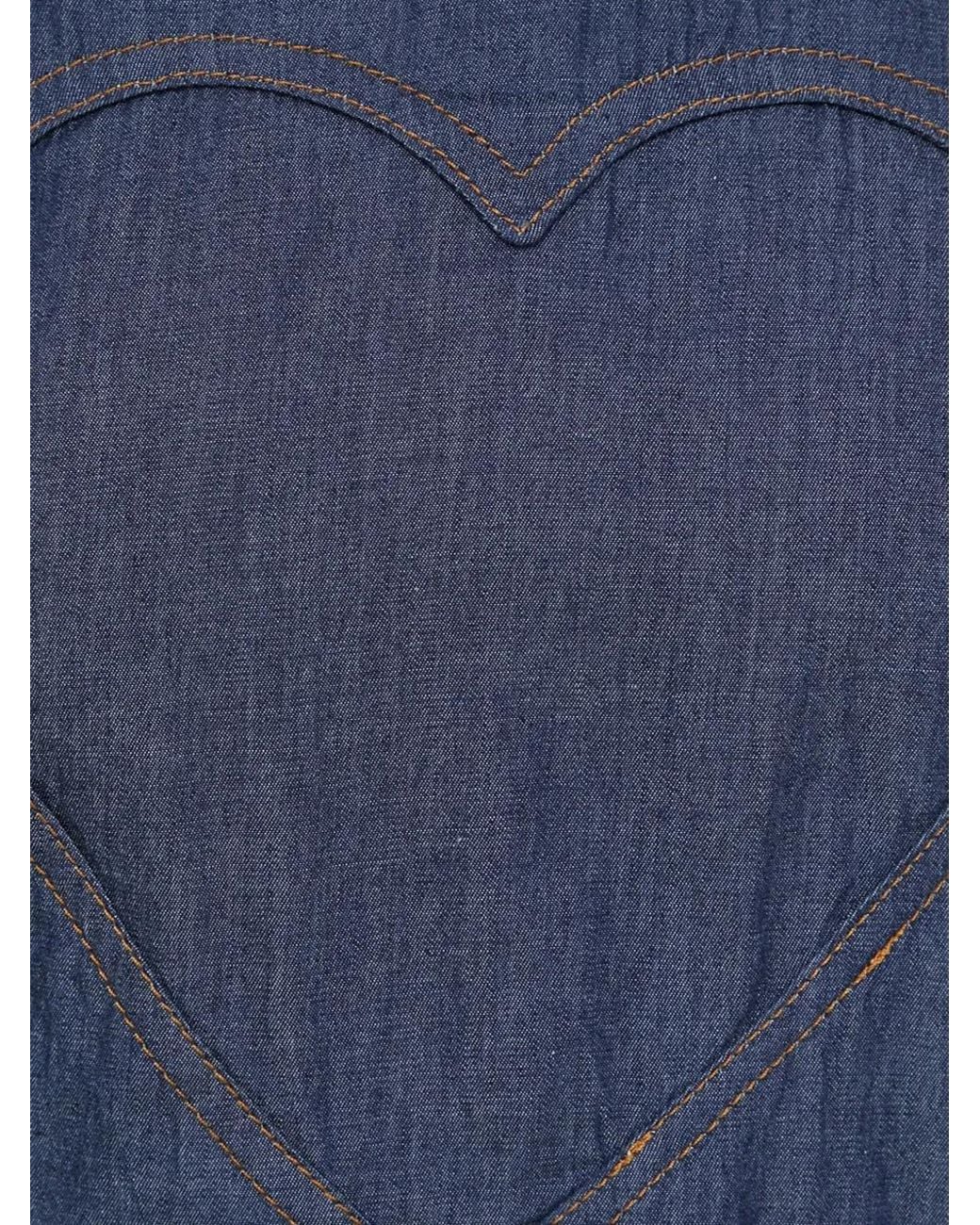 Love Moschino Blue Heart-Motif Top