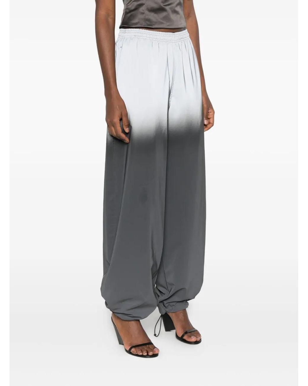 Alexander Wang Gray Reflective Track Pant Mid-Rise