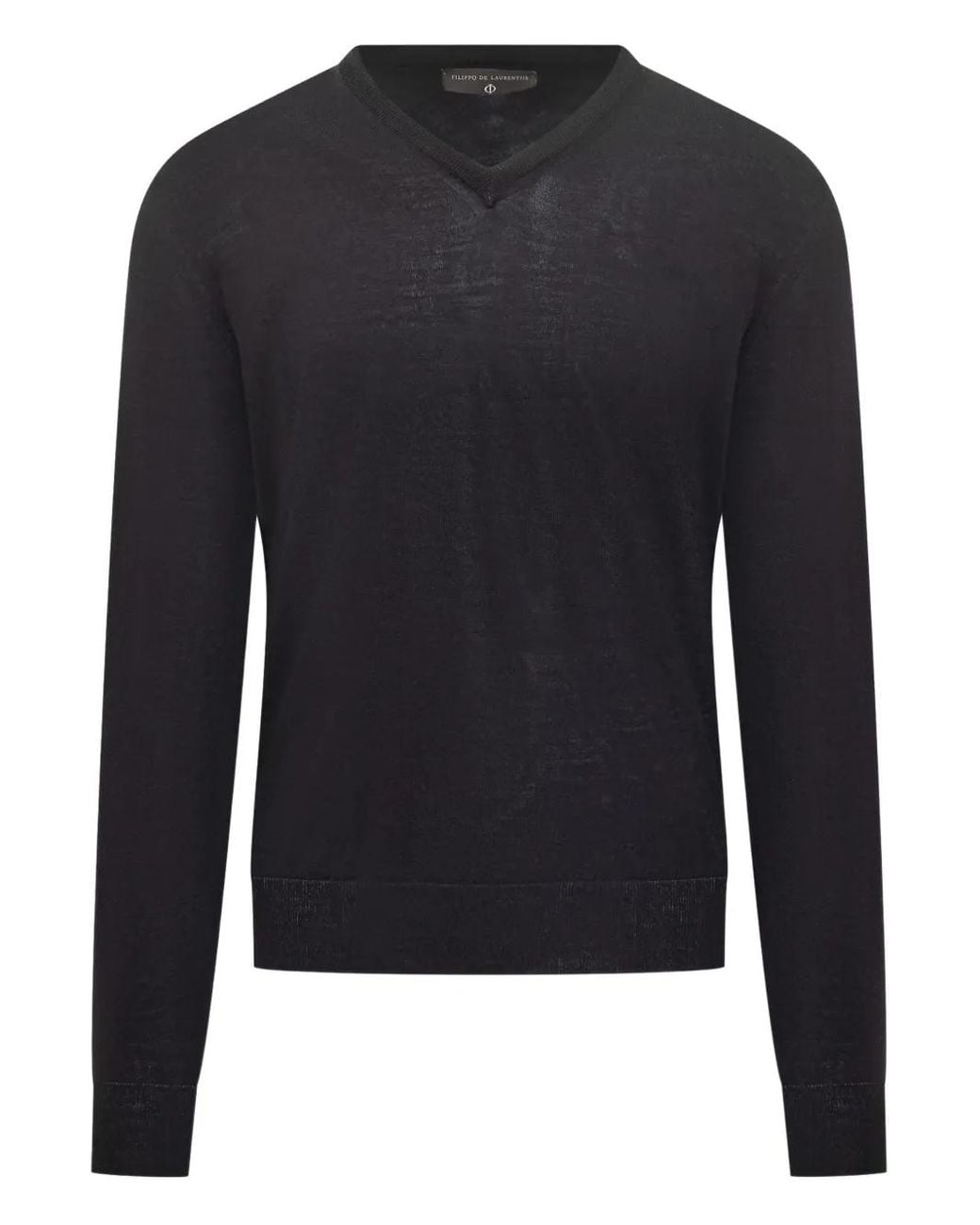 FILIPPO DE LAURENTIIS Blue V-Neck Sweater for men