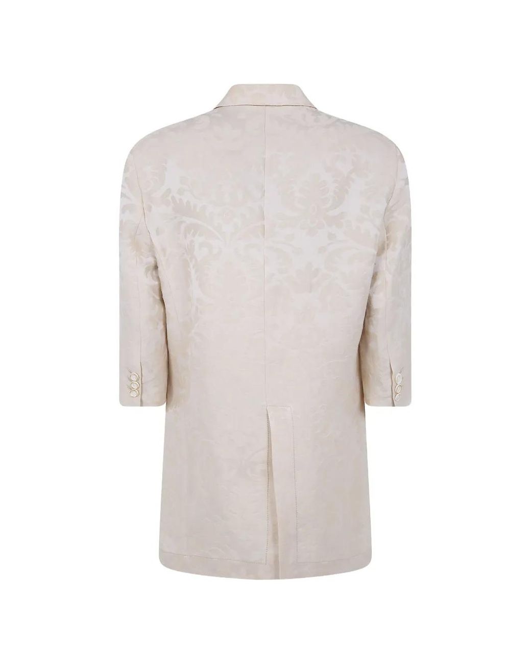 Uma Wang White Damask-Pattern Linen Jacket