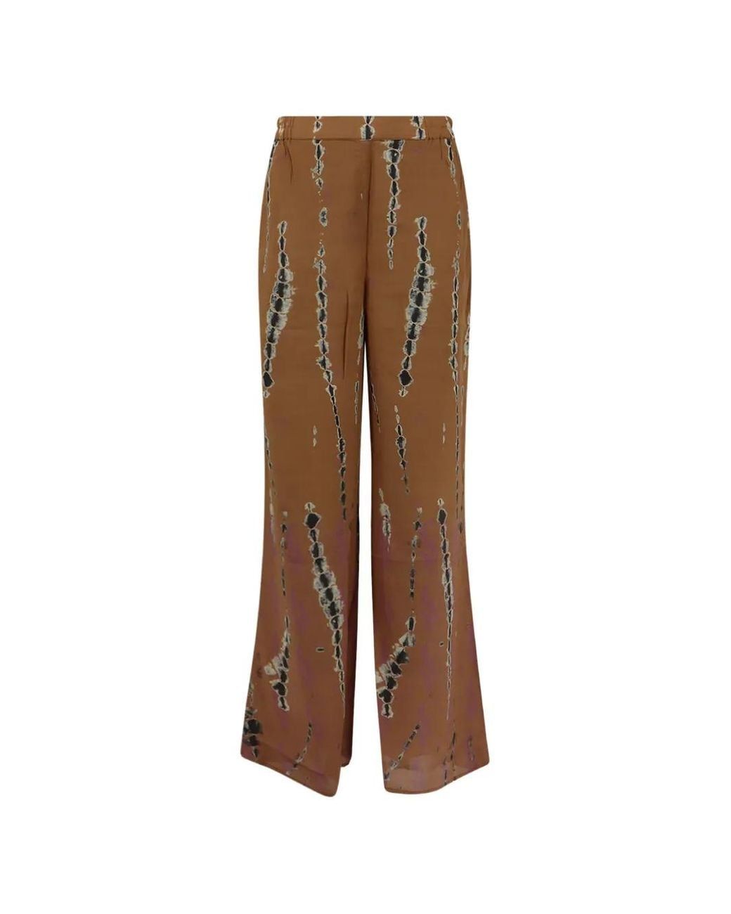 Mes Demoiselles Brown Printed Silk Trousers