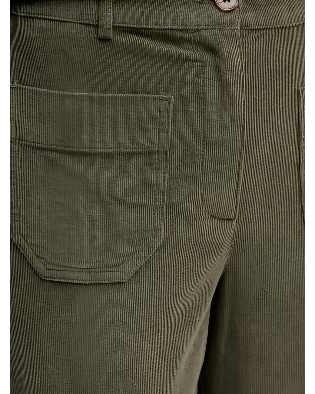 Benetton Green Cropped Pocket Trousers