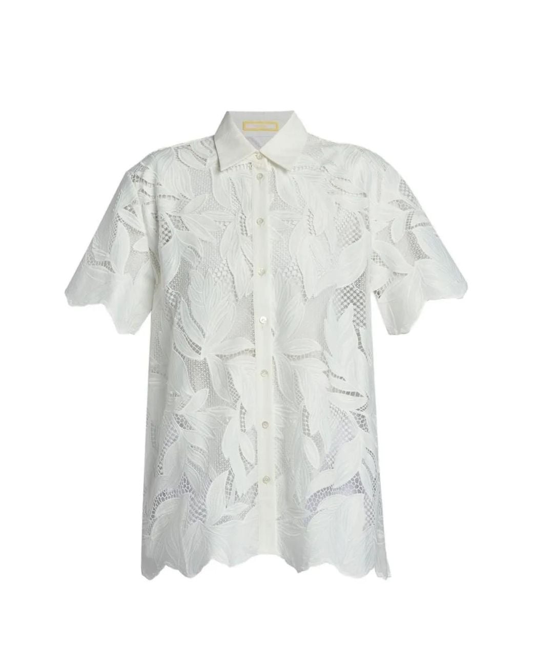 Erdem White Leaf-Embroidered Shirt