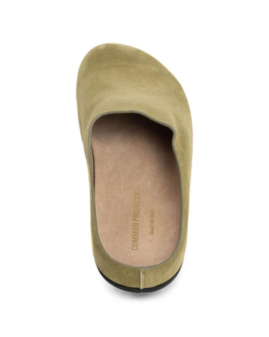 Common Projects Green Suede Slip-On Mules