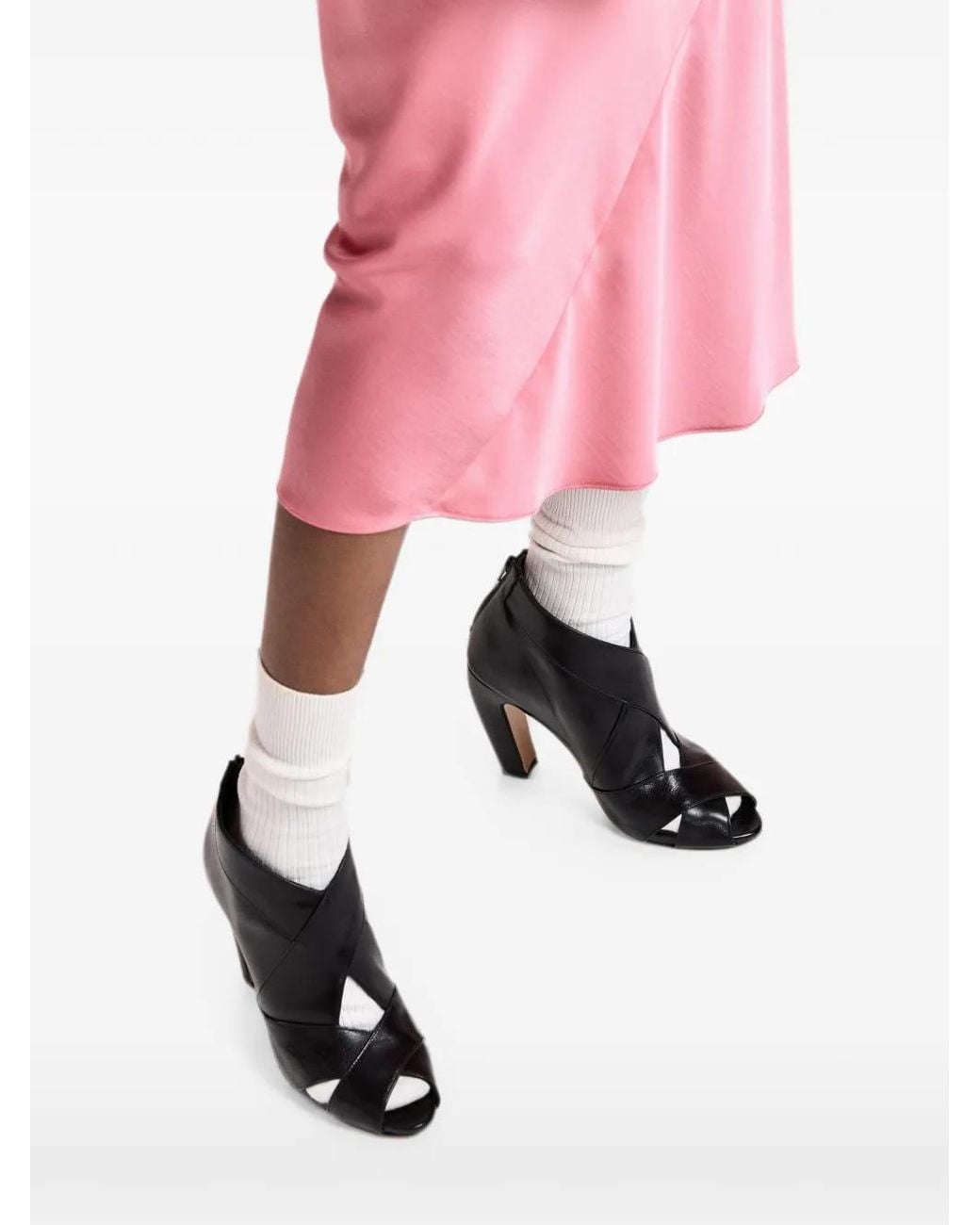 Essentiel Antwerp Black Keeptoe4 Peep-Toe Sandals