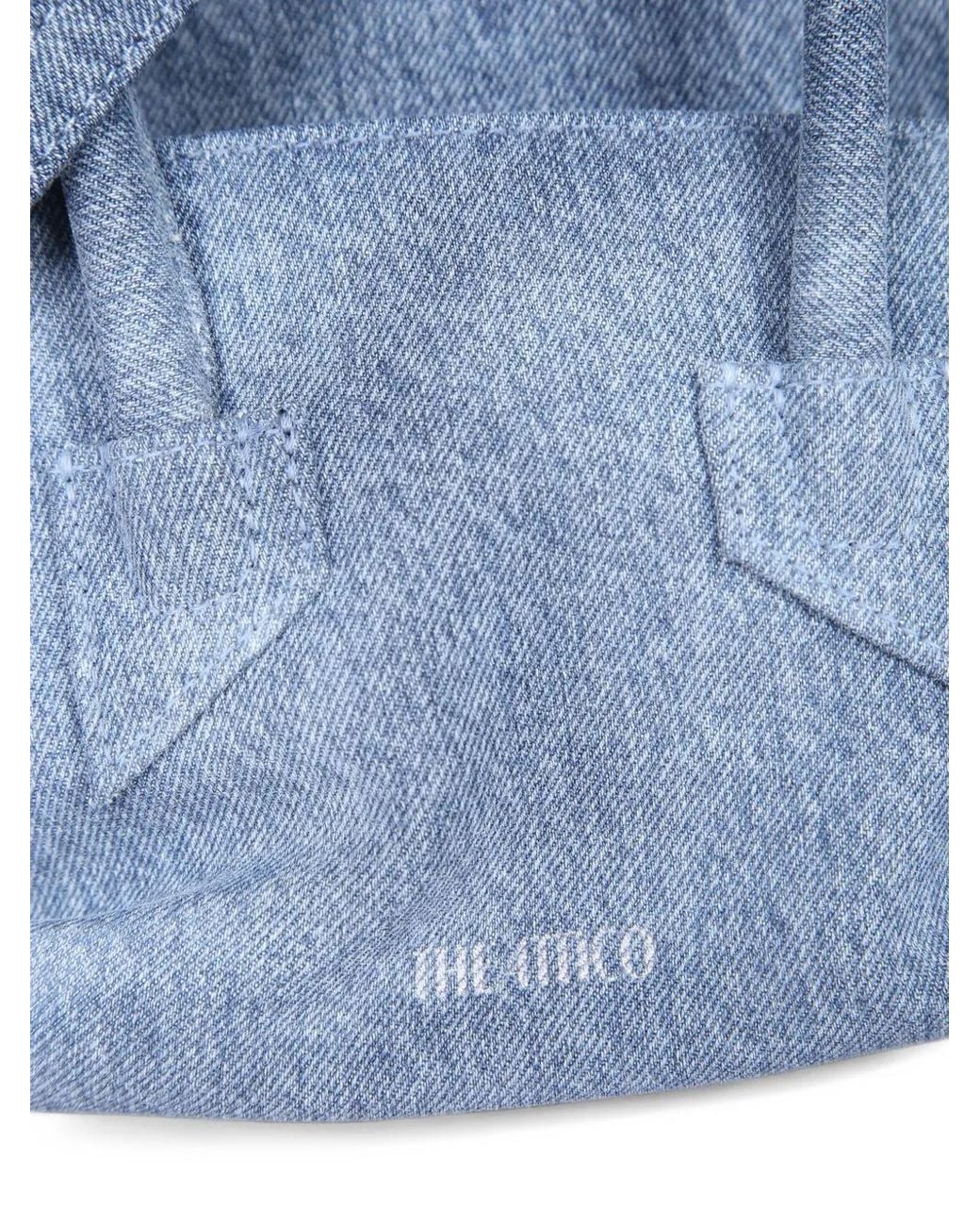 The Attico Blue La Passeggiata Mini' Washed Denim Top Handle