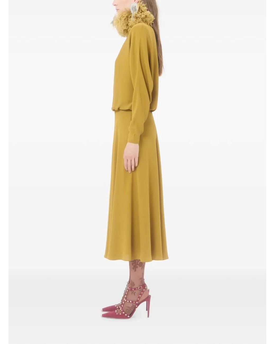 Valentino Garavani Yellow Midi Dress