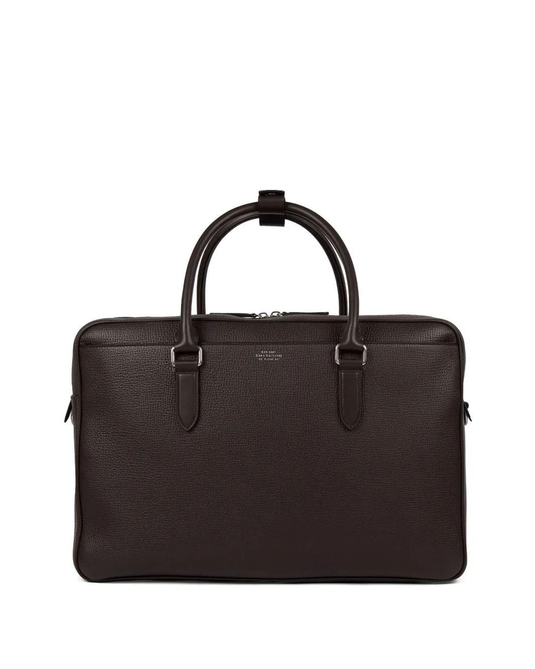 Smythson Black 48-Hour Ludlow Zip Holdall Bag