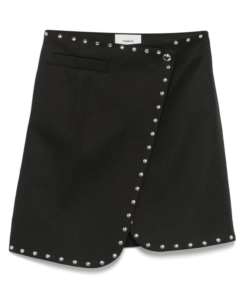 Coperni Black Studded Wrap Mini Skirt