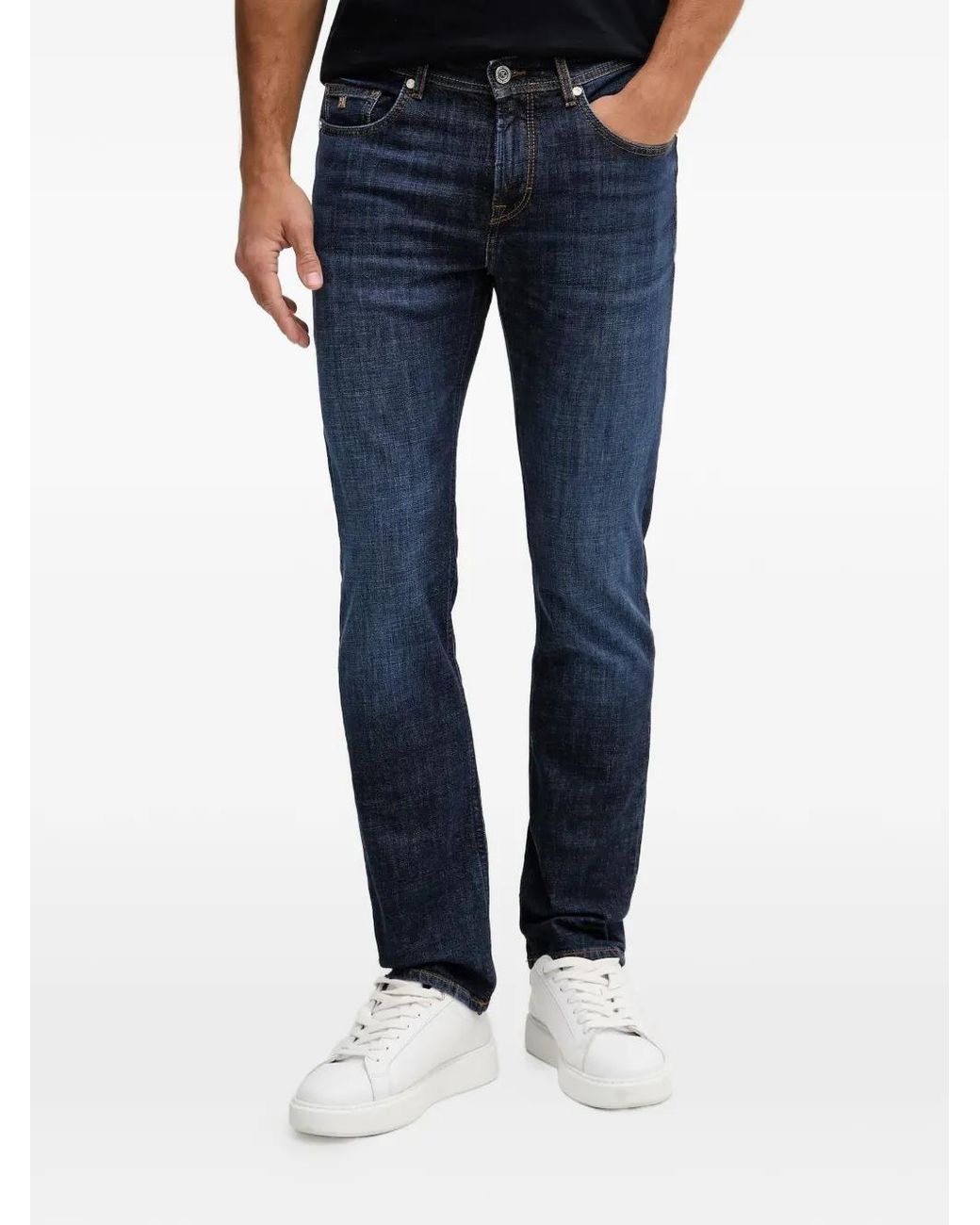 Karl Lagerfeld Blue Stitched Jeans for men