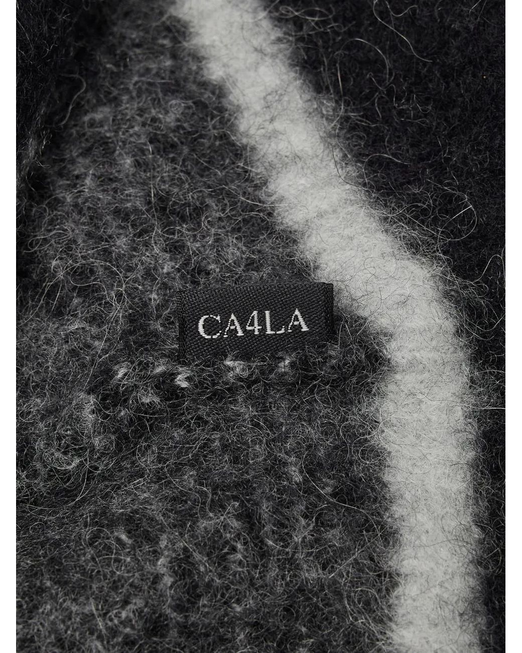 CA4LA Black Heart-Patterned Beanie Hat