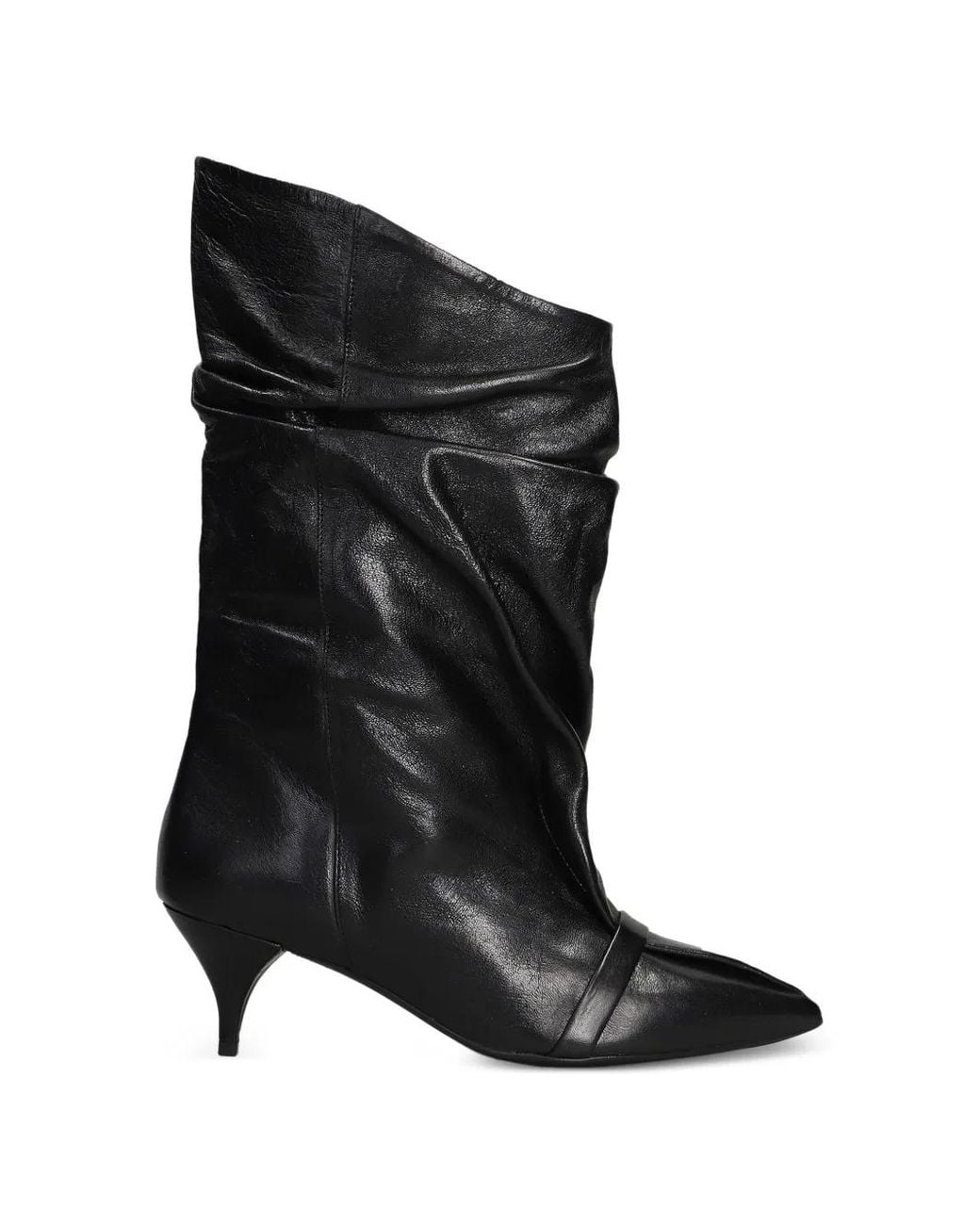 Alchimia Black Slouchy Pointed-Toe Ankle Boots