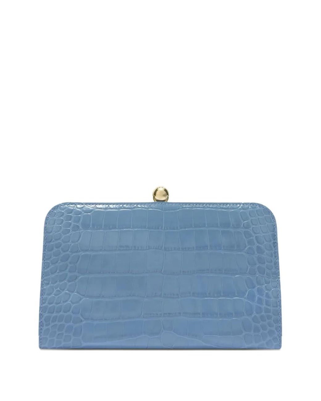 Furla Blue Alba Crocodile-Texture Clutch
