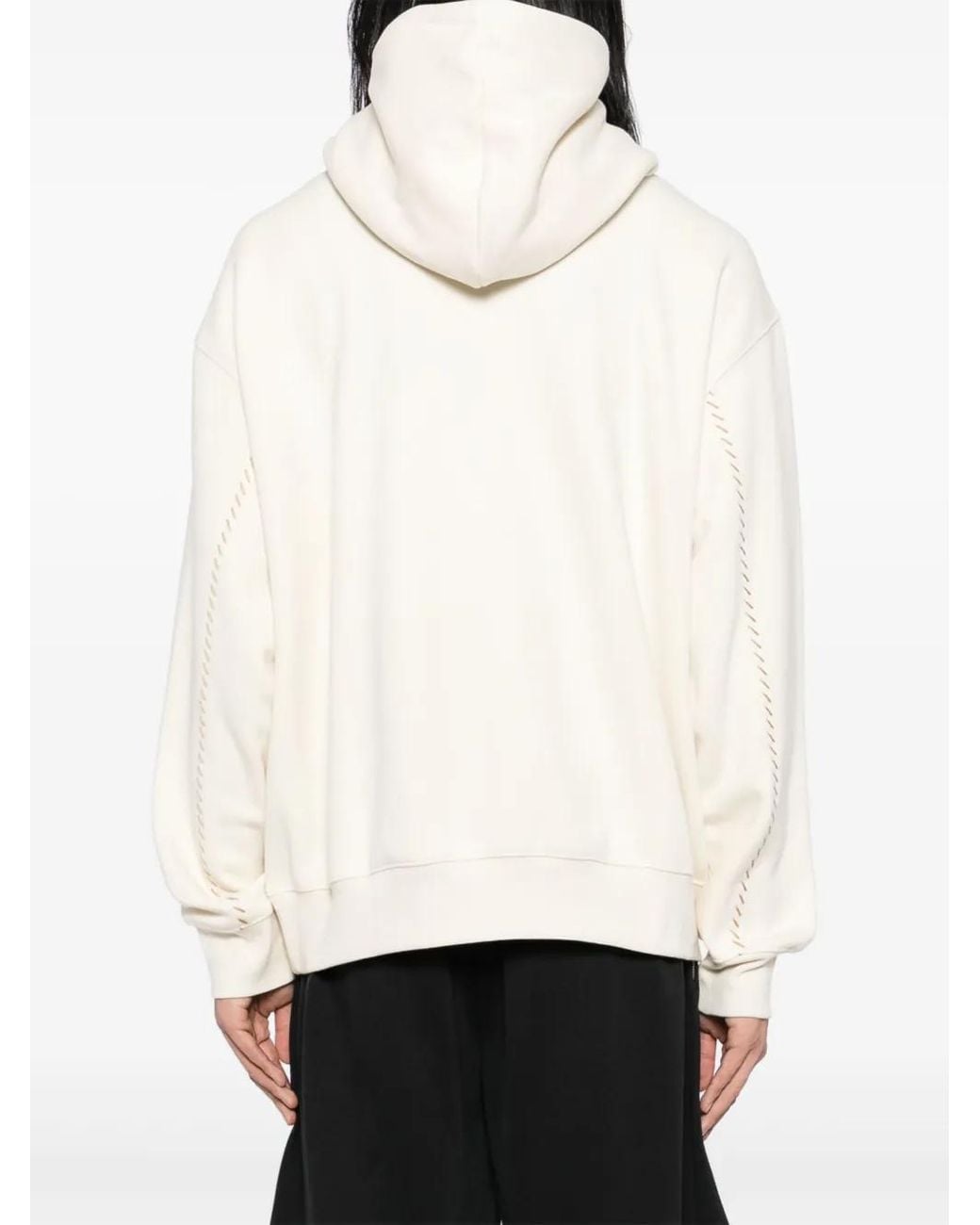 FIVE CM Natural Leather Trim Hoodie for men